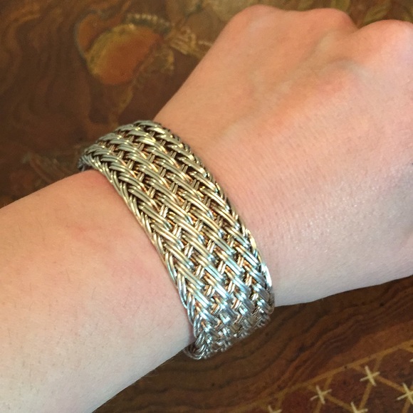 Sterling .925 wide braid cuff bracelet 39gr - Picture 6 of 10